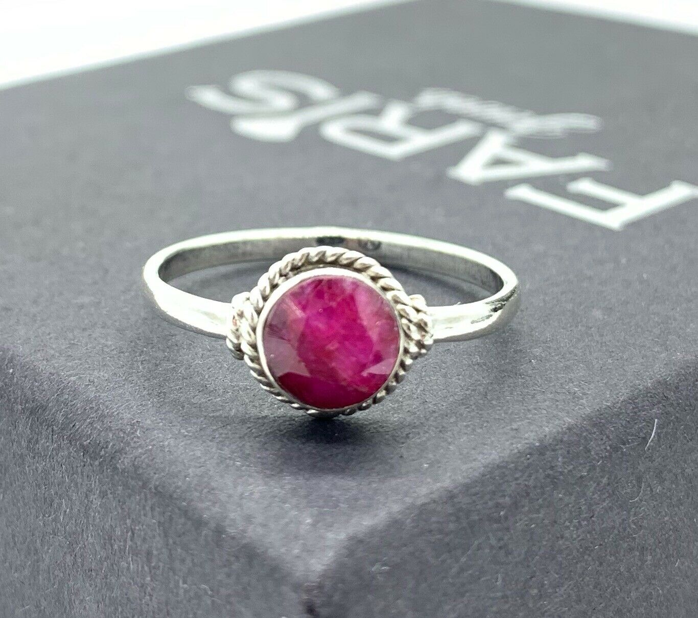 Designer 925 Sterling Silver Ladies Ruby Emerald Amethyst Gemstone Ring Gift Box