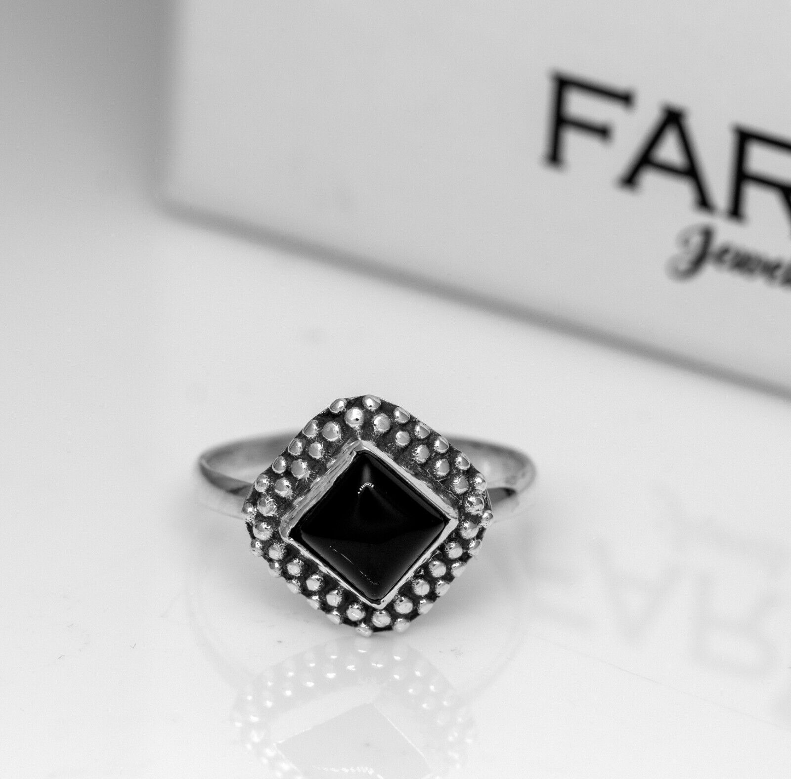 Sterling Silver Cushion Labradorite Moonstone Amethyst Gemstone Ladies Ring