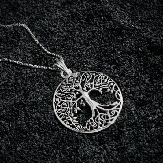 Big 925 Sterling Silver Tree Of Life Pendant Men Women Jewellery Gift Boxed