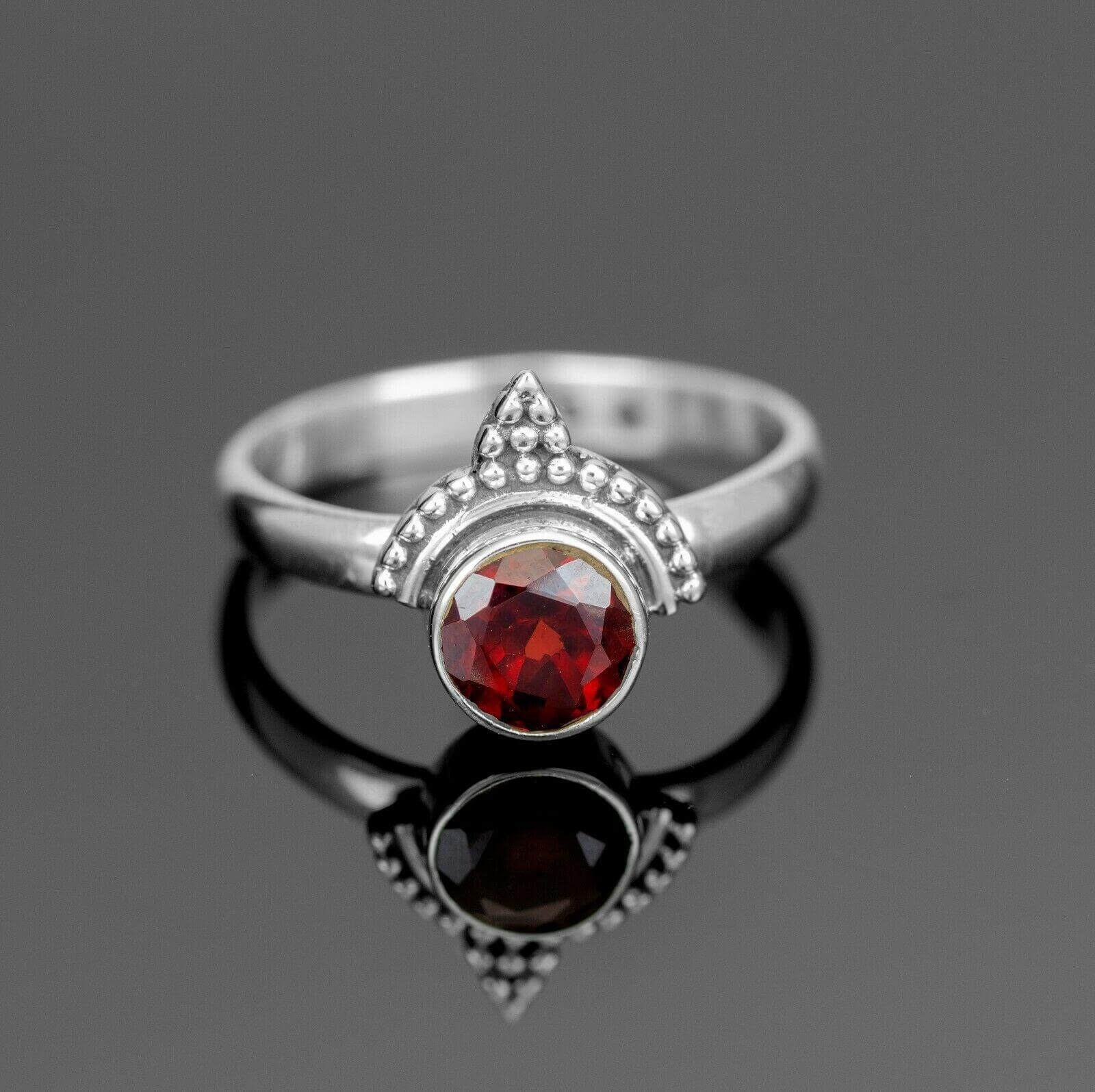 925 Sterling Silver Amethyst Peridot Garnet Gemstone Ladies Ring Jewellery Gift - Faris Jewels