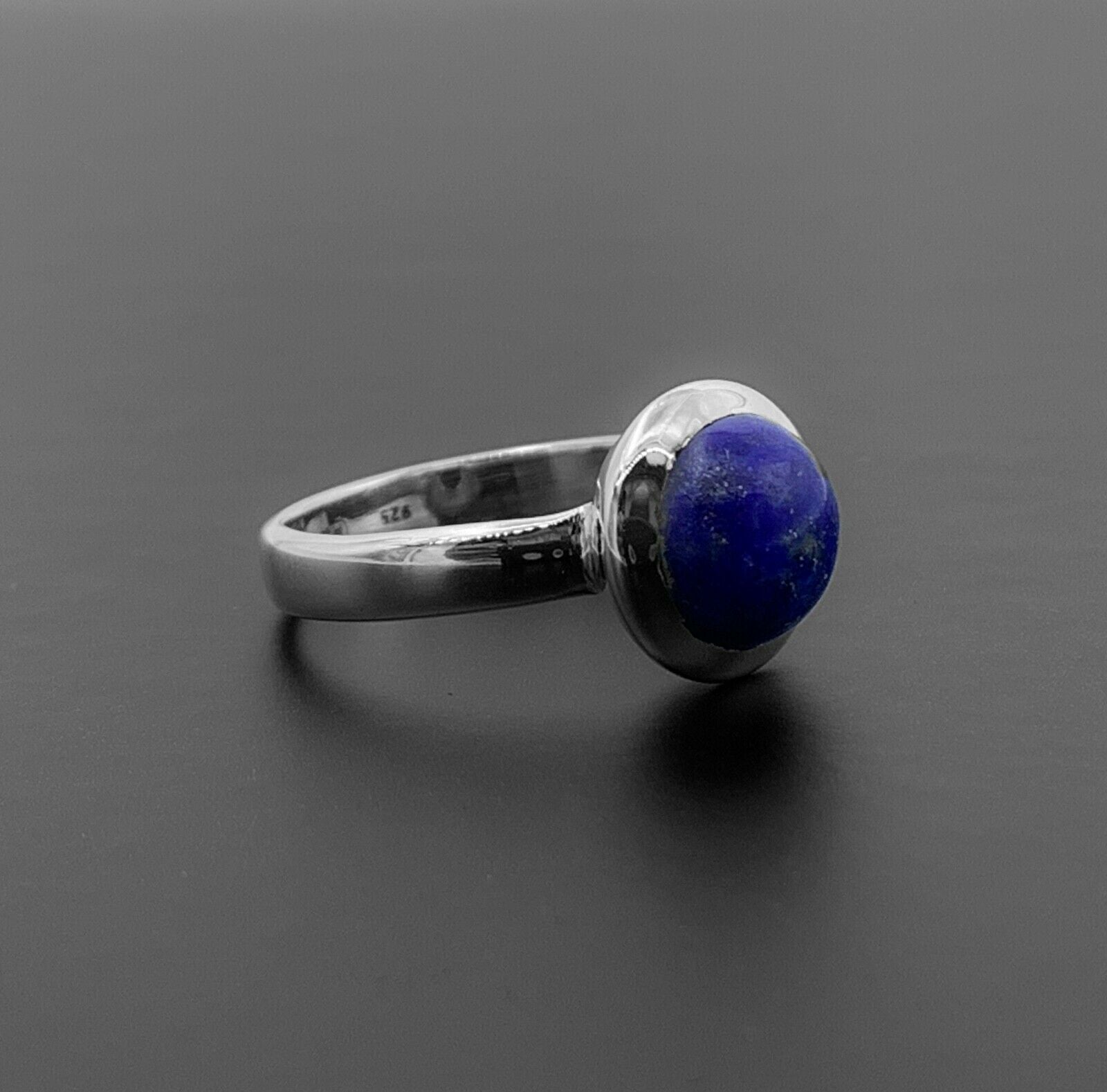 925 Stamped Sterling Silver Ladies Ring Lapis Lazuli Gemstone Jewellery Gift