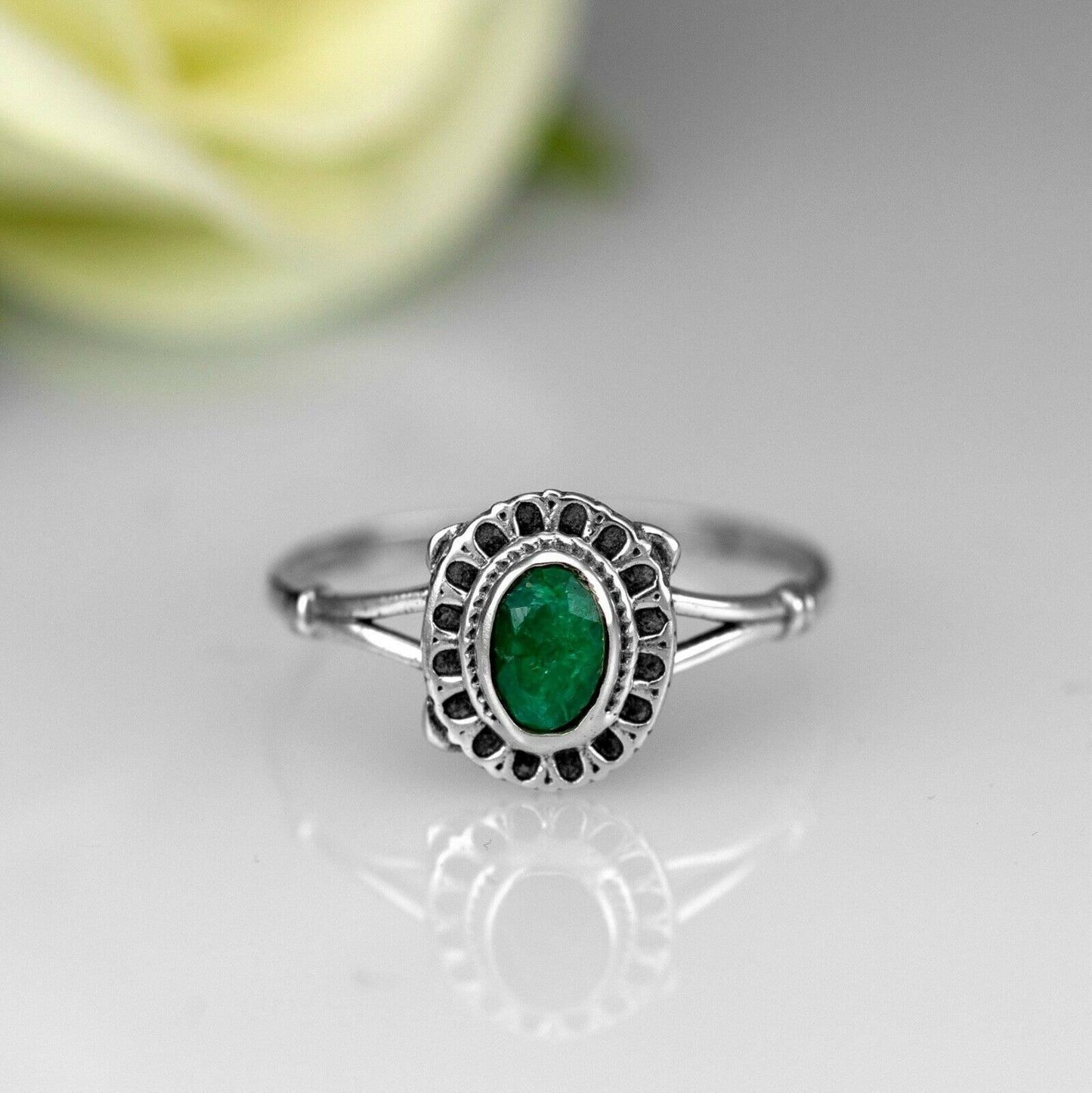 925 Sterling Silver EMERALD RUBY TURQUOISE Gemstone Ladies Ring Jewellery Gift - Faris Jewels
