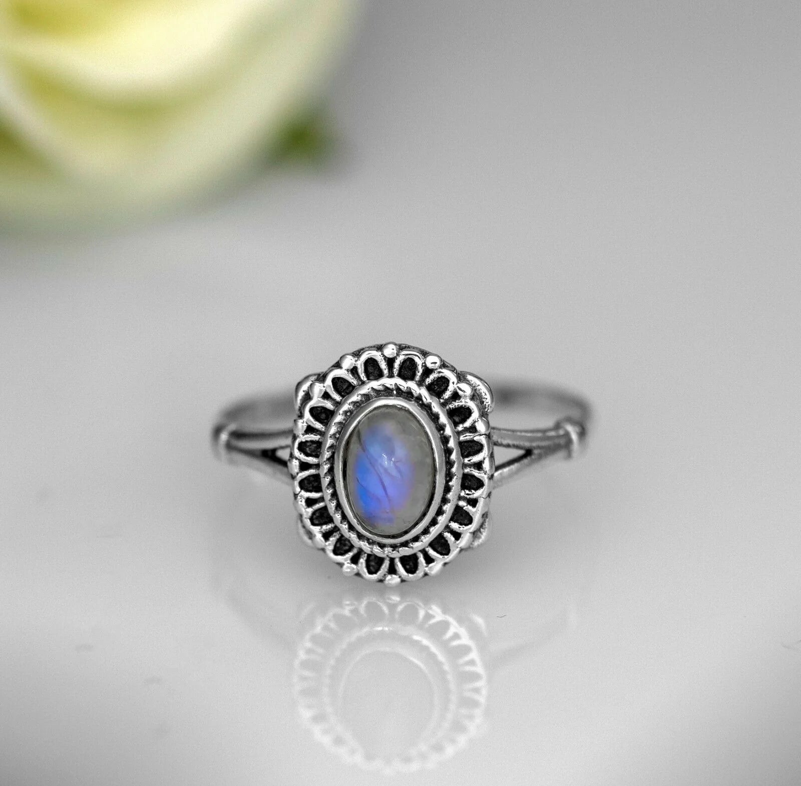 925 Sterling Silver EMERALD RUBY TURQUOISE Gemstone Ladies Ring Jewellery Gift