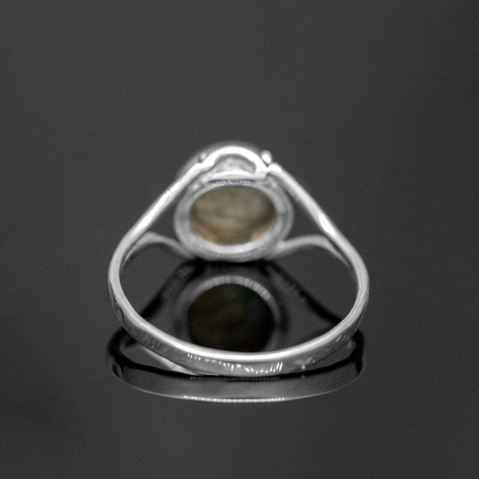 925 Sterling Silver Gemstone Round Labradorite Crystal Ladies Ring Jewellery Gift