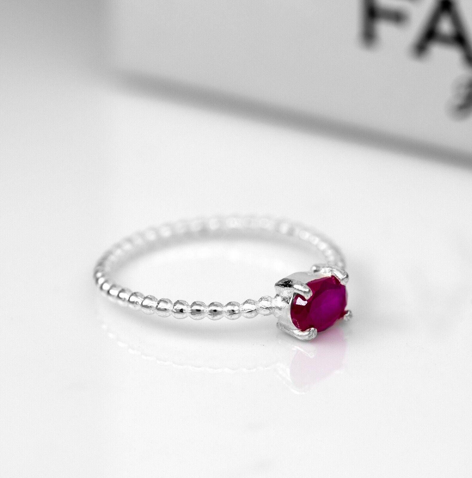 Shop 925 Sterling Silver Lab Created Red Ruby Oval Gemstone Ribbed Bubble Ladies Ring Faris Jewels Faris Jewels