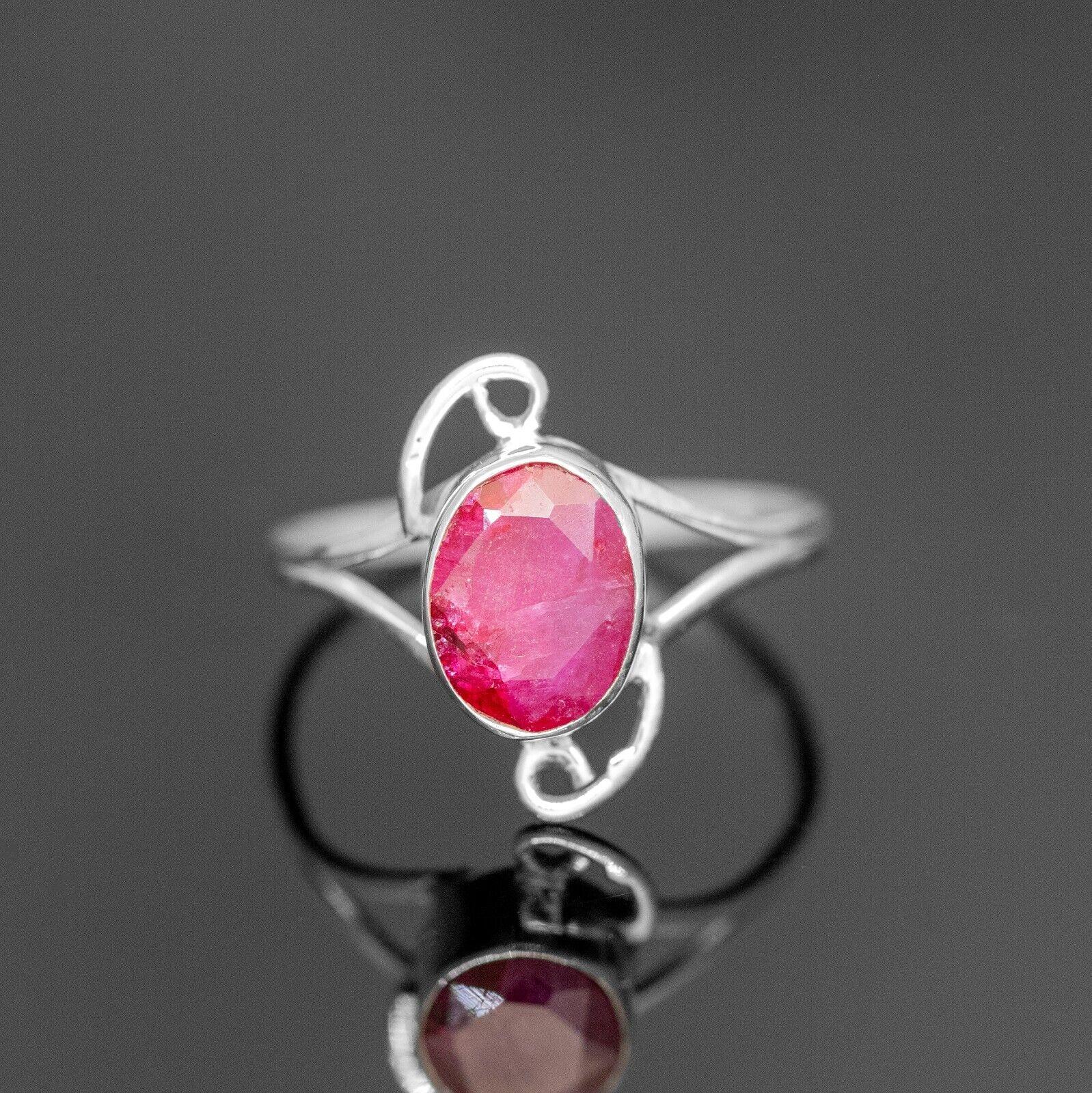 Shop 925 Sterling Silver Ladies Red Ruby Oval Cabochon Gemstone Ring Boxed Jewelry Faris Jewels Faris Jewels