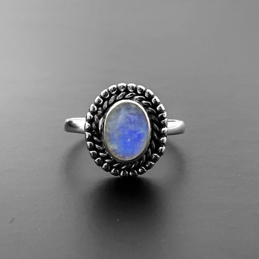 925 Sterling Silver Ladies Ring MOONSTONE TURQUOISE LABRADORITE Gemstone Jewelle - Faris Jewels