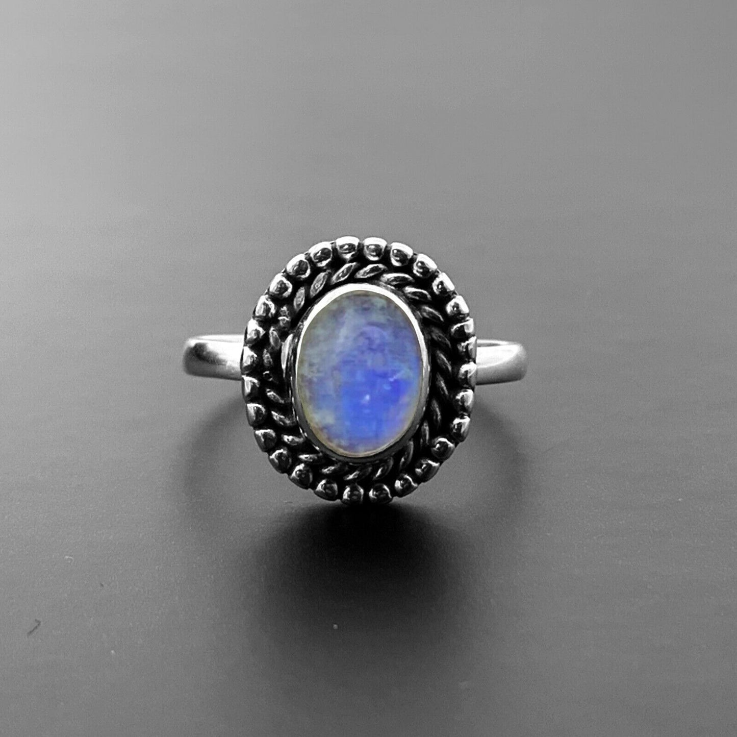 925 Sterling Silver Ladies Ring MOONSTONE TURQUOISE LABRADORITE Gemstone Jewelle - Faris Jewels