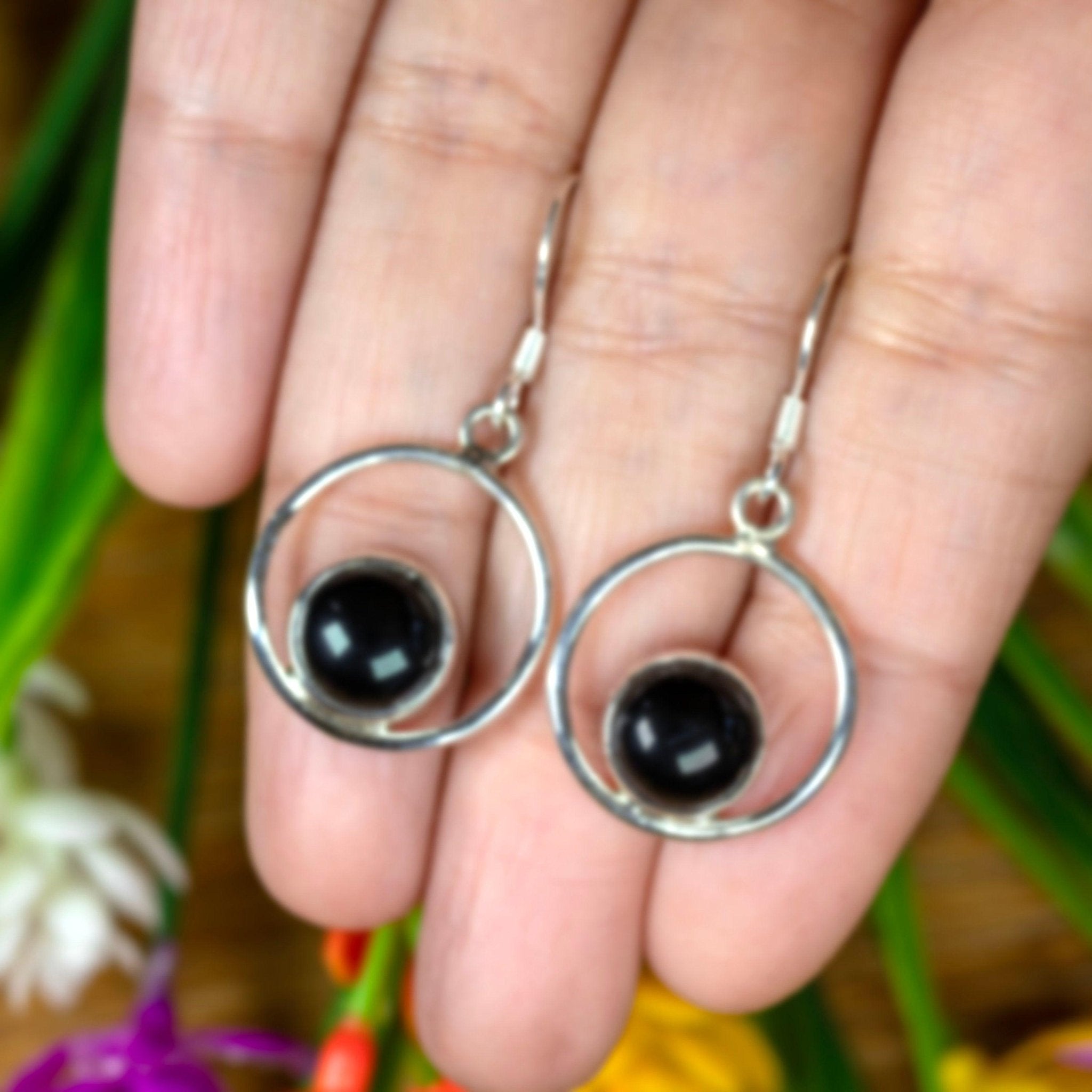 925 Sterling Silver Red Ruby Round Hoop Drop Dangle Earrings Gemstone Jewellery Gift