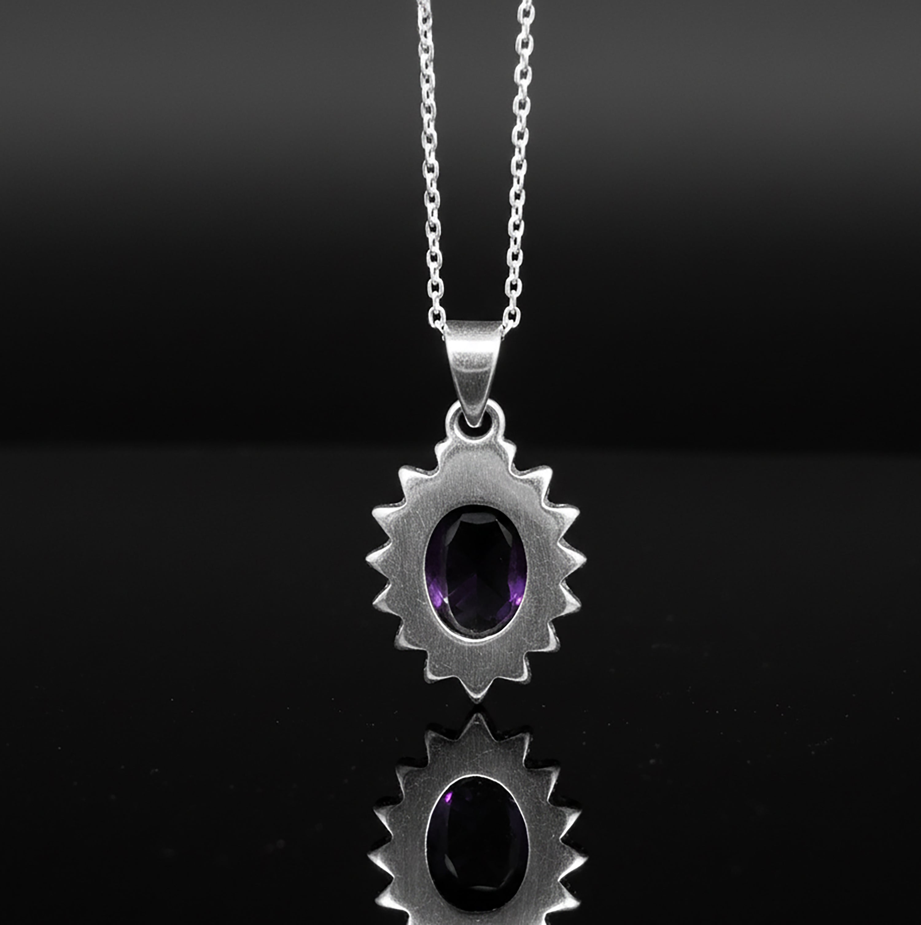 Beautiful Amethyst Pear Cut Sterling Silver 925 Pendant Necklace Ladies Jewellery Gift