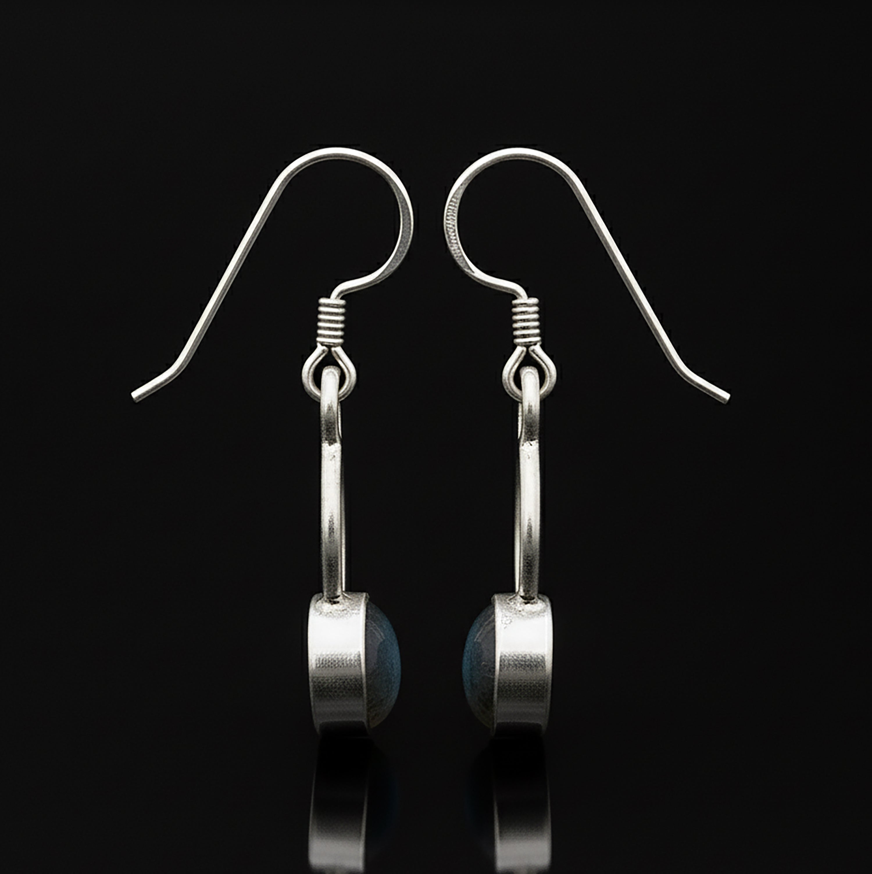 Sterling Silver Natural Labradorite Gemstone Drop Dangle Ladies Earrings