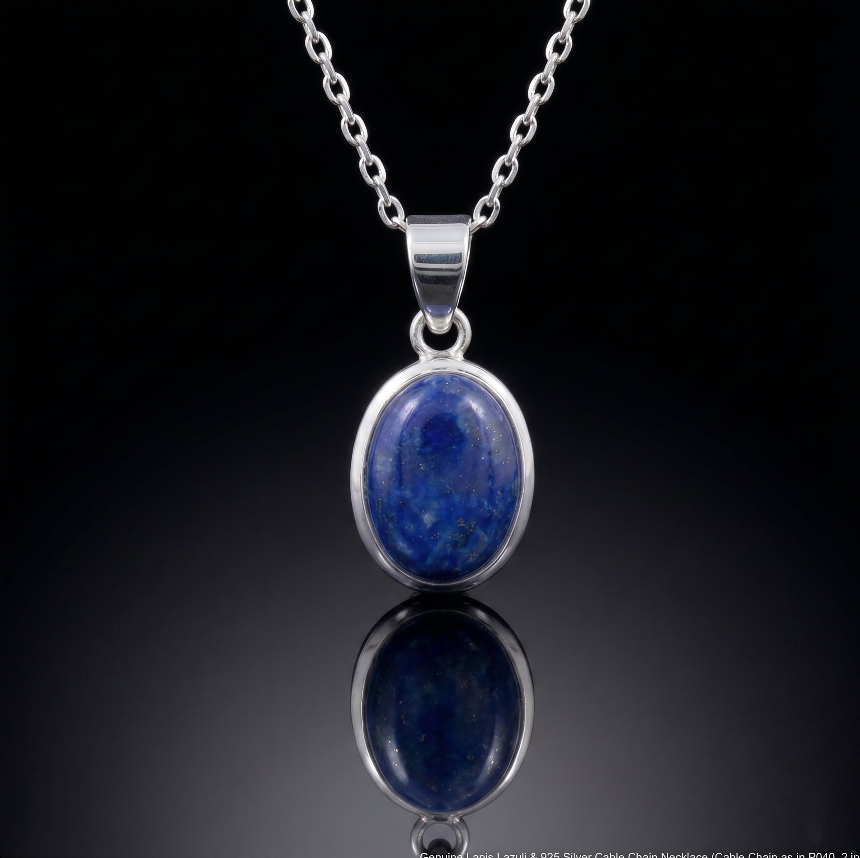 Lapis Lazuli 925 Sterling Silver Gemstone Pendant Necklace Jewellery Gift Box
