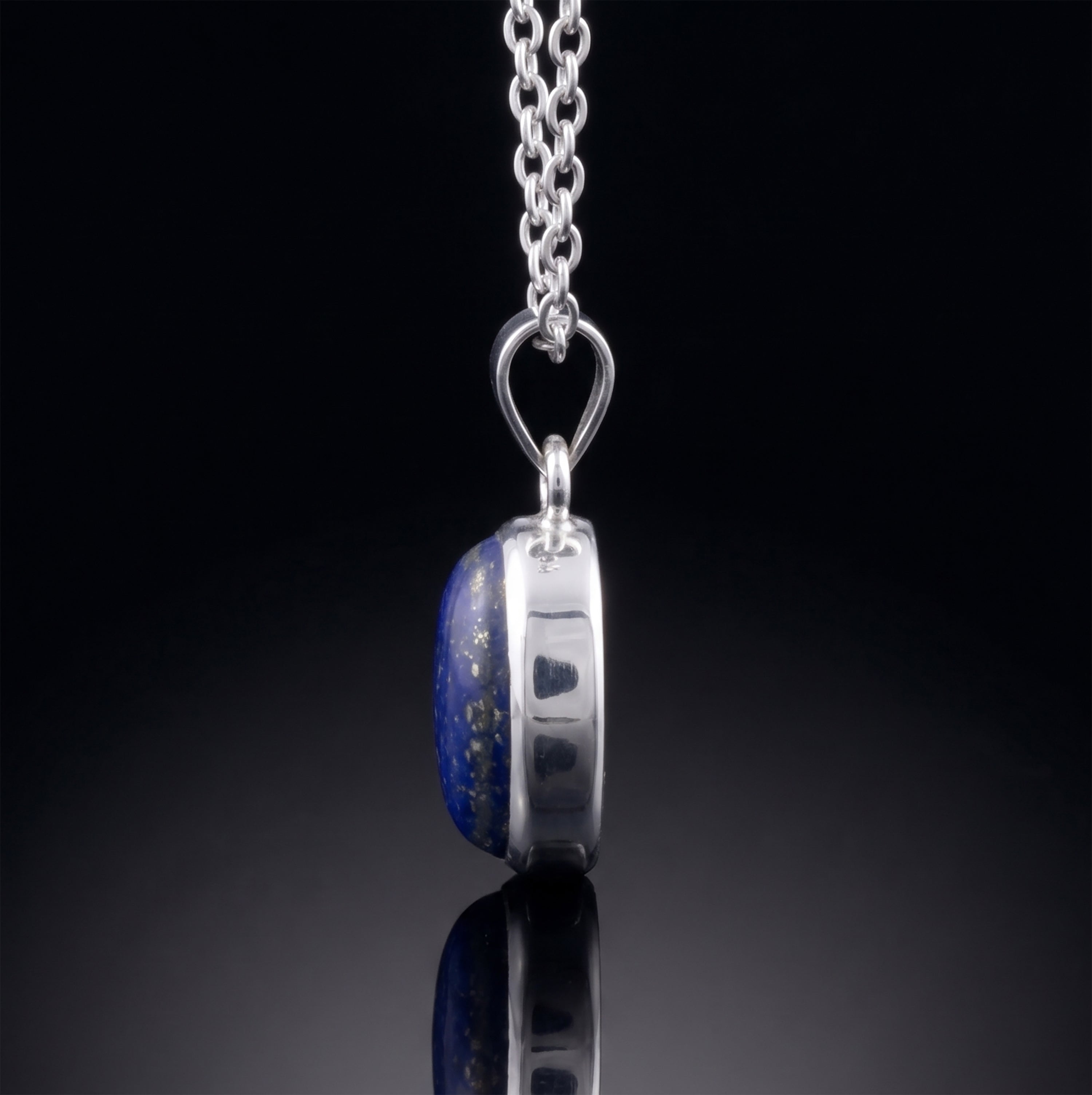 Lapis Lazuli 925 Sterling Silver Gemstone Pendant Necklace Jewellery Gift Box