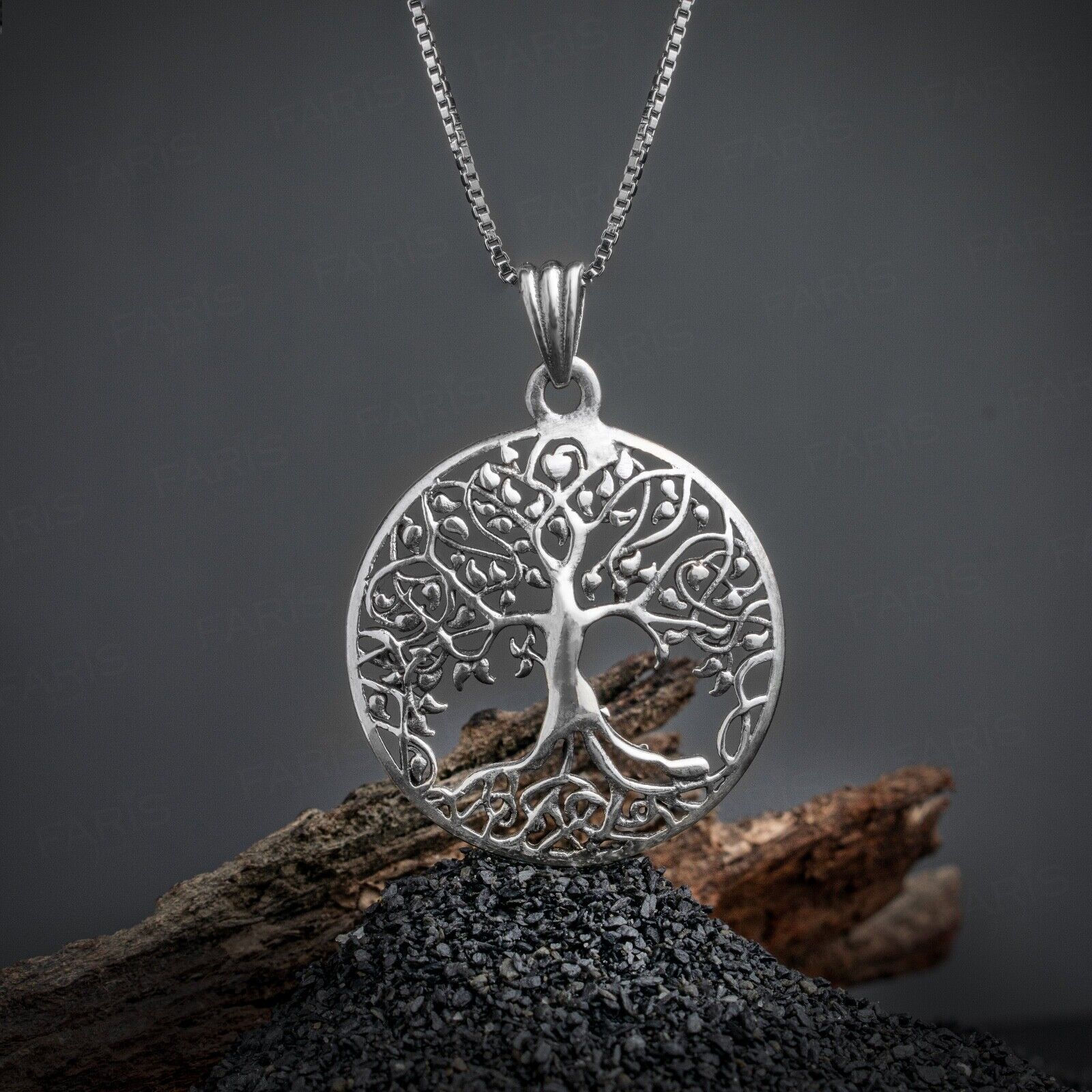 Big 925 Sterling Silver Tree Of Life Pendant Men Women Jewellery Gift Boxed
