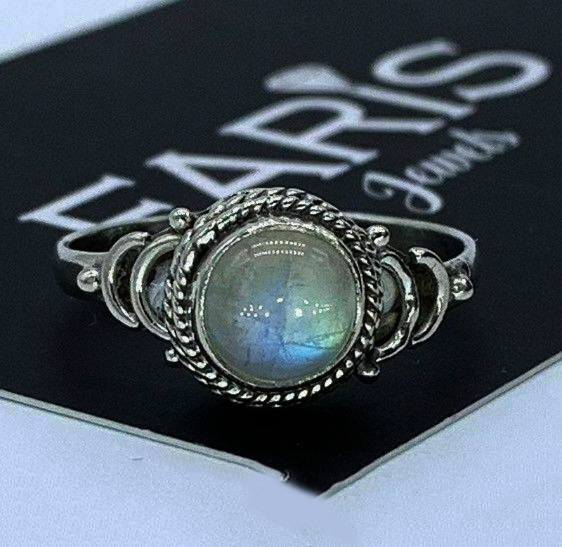 Designer Gemstone 925 Sterling Silver Ladies Moonstone Ring Jewellery
