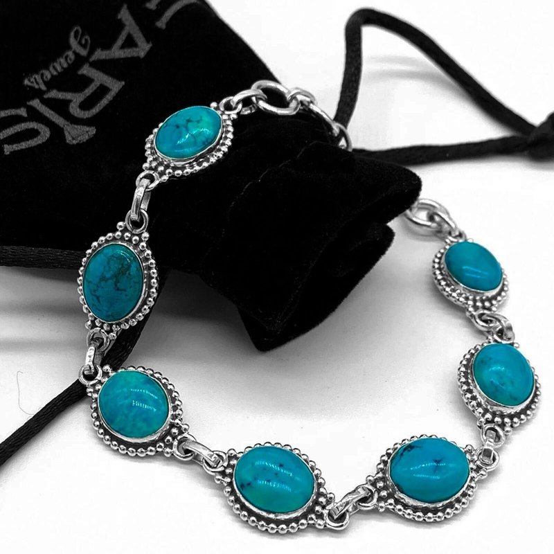 Genuine Designer Sterling Silver 925 Ladies Turquoise Bracelet Bangle Gemstone