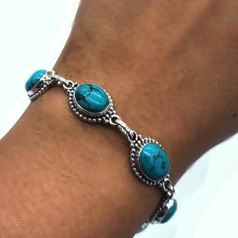 Genuine Designer Sterling Silver 925 Ladies Turquoise Bracelet Bangle Faris Jewels