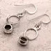 925 Sterling Silver Black Onyx Gemstone Round Cut Drop Dangle Ladies Earrings