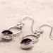 925 Sterling Silver Purple Amethyst Gemstone Round Cut Drop Dangle Ladies Earrings
