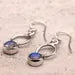 925 Sterling Silver Moonstone Gemstone Round Drop Dangle Ladies Earrings Gift