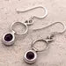 925 Sterling Silver Red Garnet Gemstone Round Cut Drop Dangle Ladies Earrings