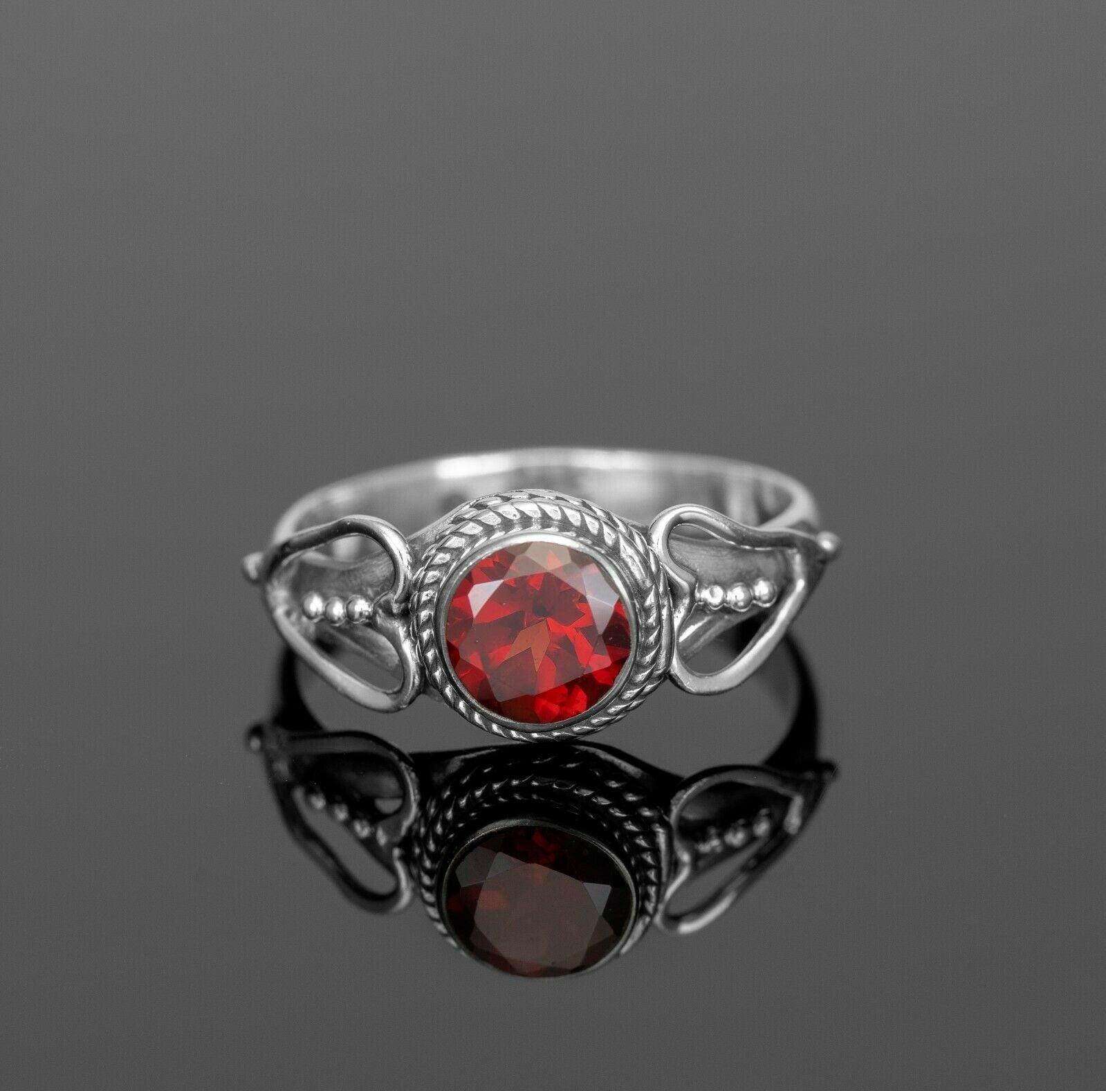 Ladies 925 Sterling Silver Garnet Topaz Amethyst Peridot Gemstone Heart Ring