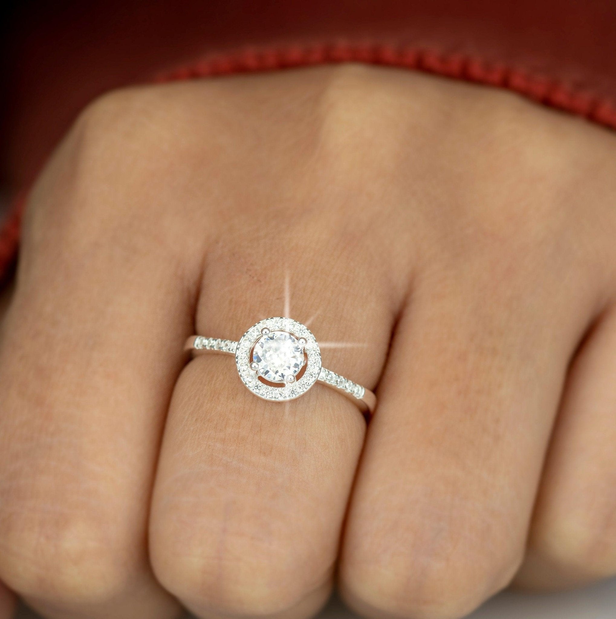Shop Ladies 925 Sterling Silver Man made Diamond Ring Cubic Zirconia CZ Wedding Engagement Statement Jewellery Gift Boxed Faris Jewels Faris Jewels