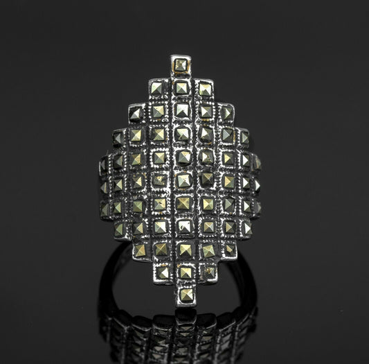 MARCASITE Sterling Silver Ladies Vine Gemstone Ring Gift Boxed Jewellery - Faris Jewels