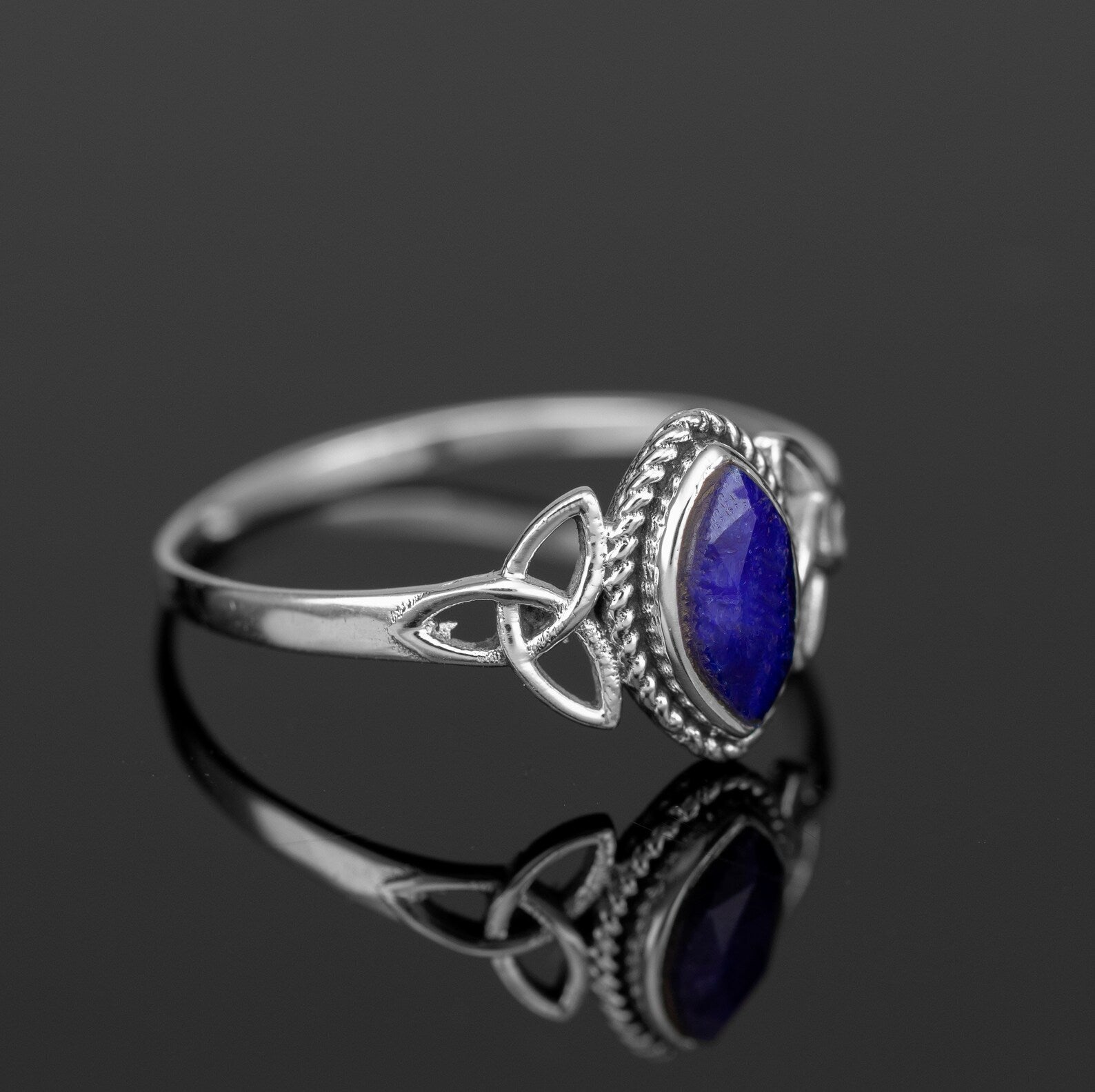 Marquise Blue Sapphire 925 Sterling Silver Gemstone Ladies Ring Jewellery Gift Boxed Jewelery