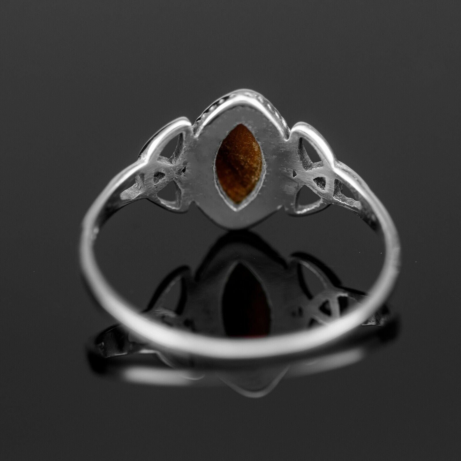 Marquise Brown Tiger's Eye 925 Sterling Silver Gemstone Ladies Ring Jewellery Gift Boxed Jewelery
