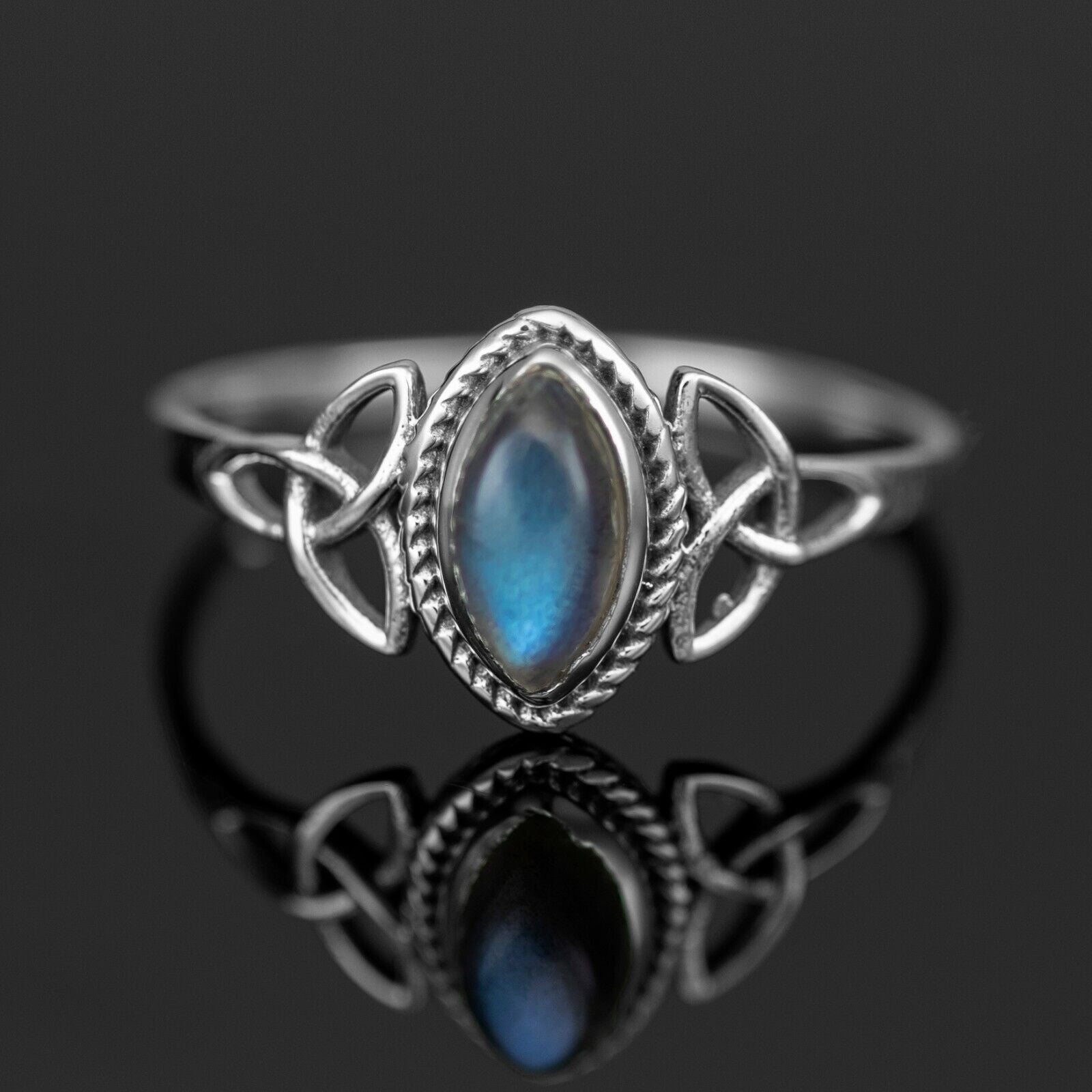 Marquise Labradorite 925 Sterling Silver Gemstone Ladies Ring Jewellery Gift Boxed Jewelery