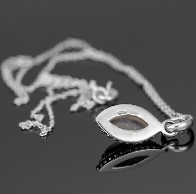 Marquise Pink Moonstone Sterling Silver 925 Pendant Necklace Ladies Jewellery