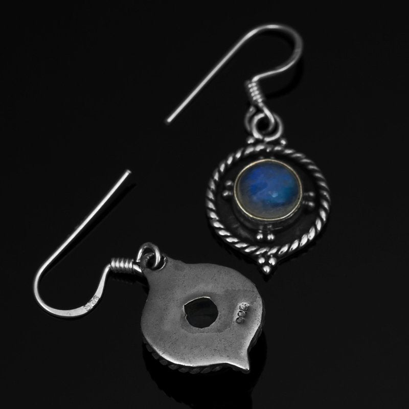 Moonstone Gemstone 925 Sterling Silver Designer Drop Dangle Earrings Jewellery