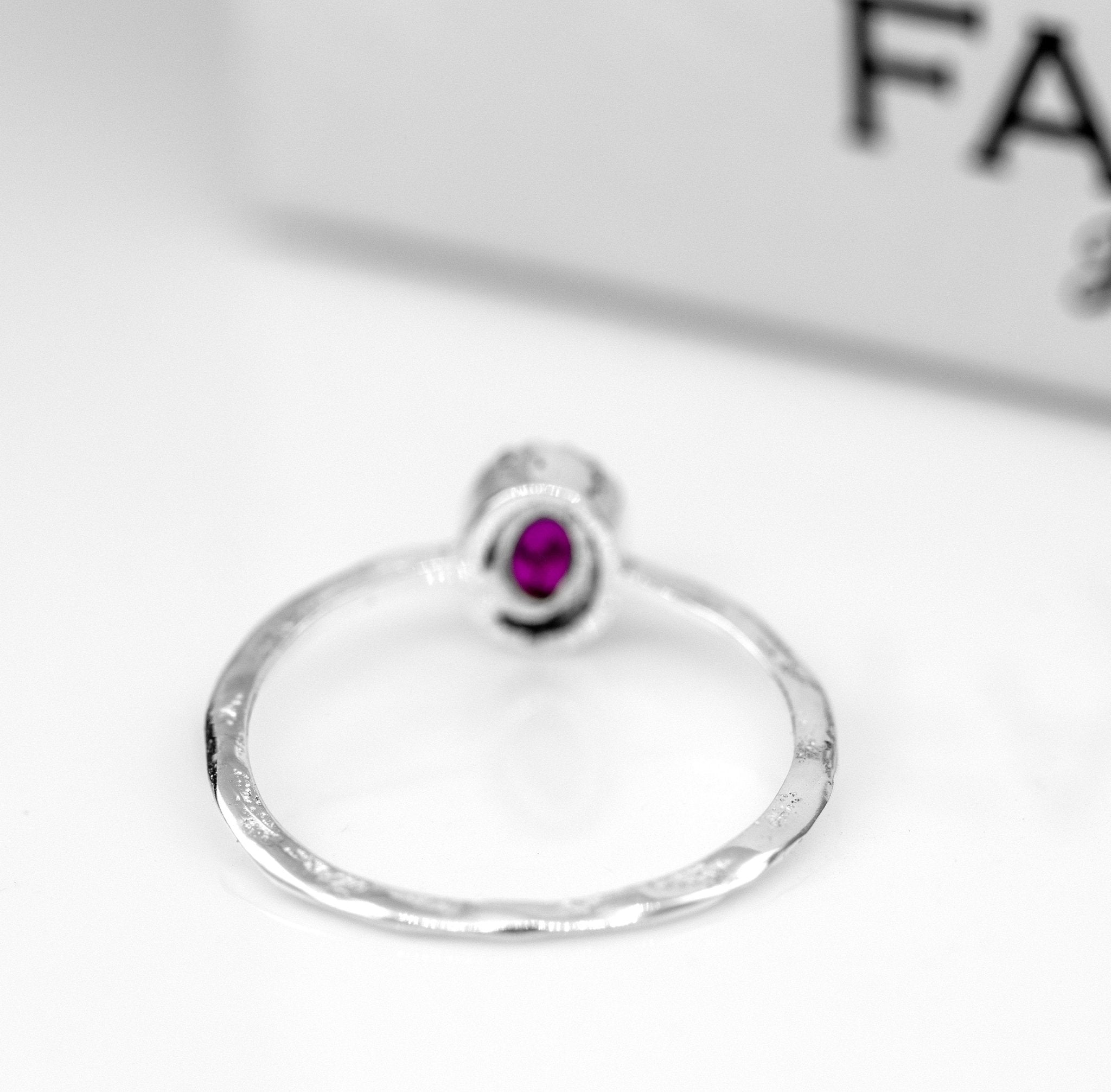 Oval Cut Red Garnet Crystal Sterling Silver Dainty Ring Ladies Jewellery Gift Birthday Birthstone