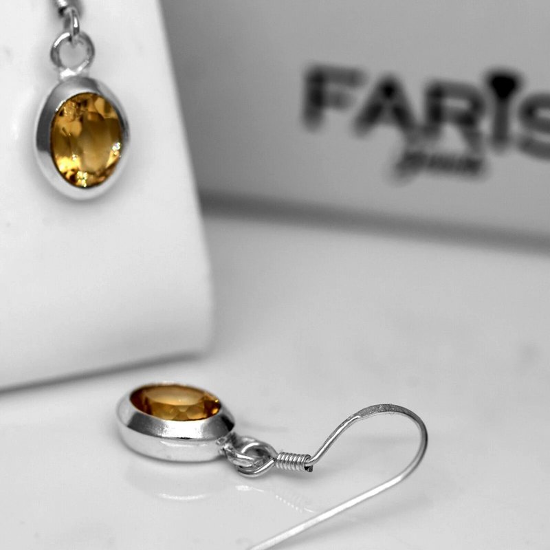 Oval Orange Citrine 925 Sterling Silver Dangle Earrings Ladies Jewellery Gift