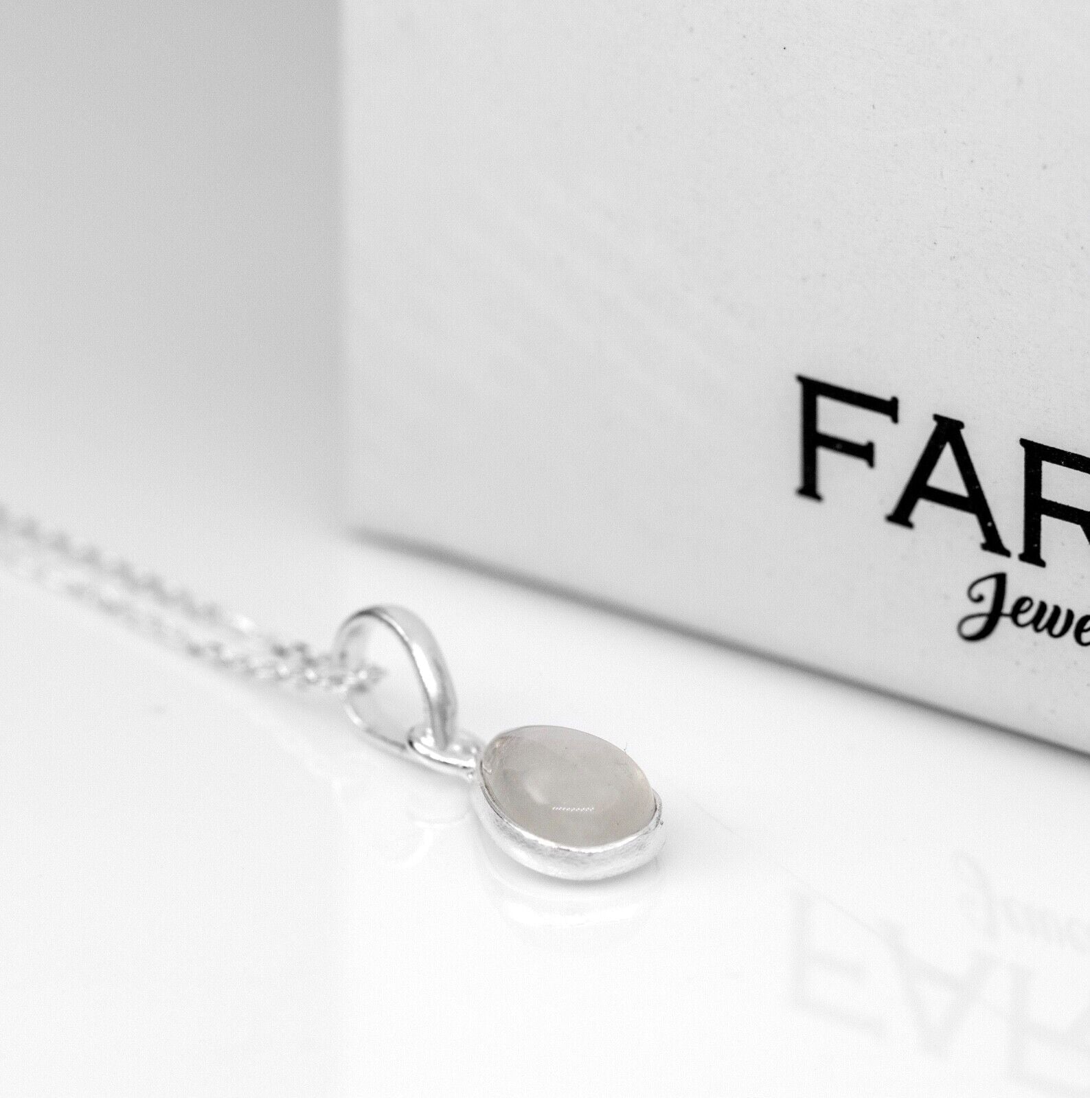 Pear Cut Moonstone Gemstone Sterling Silver Pendant Necklace Jewellery Ladies