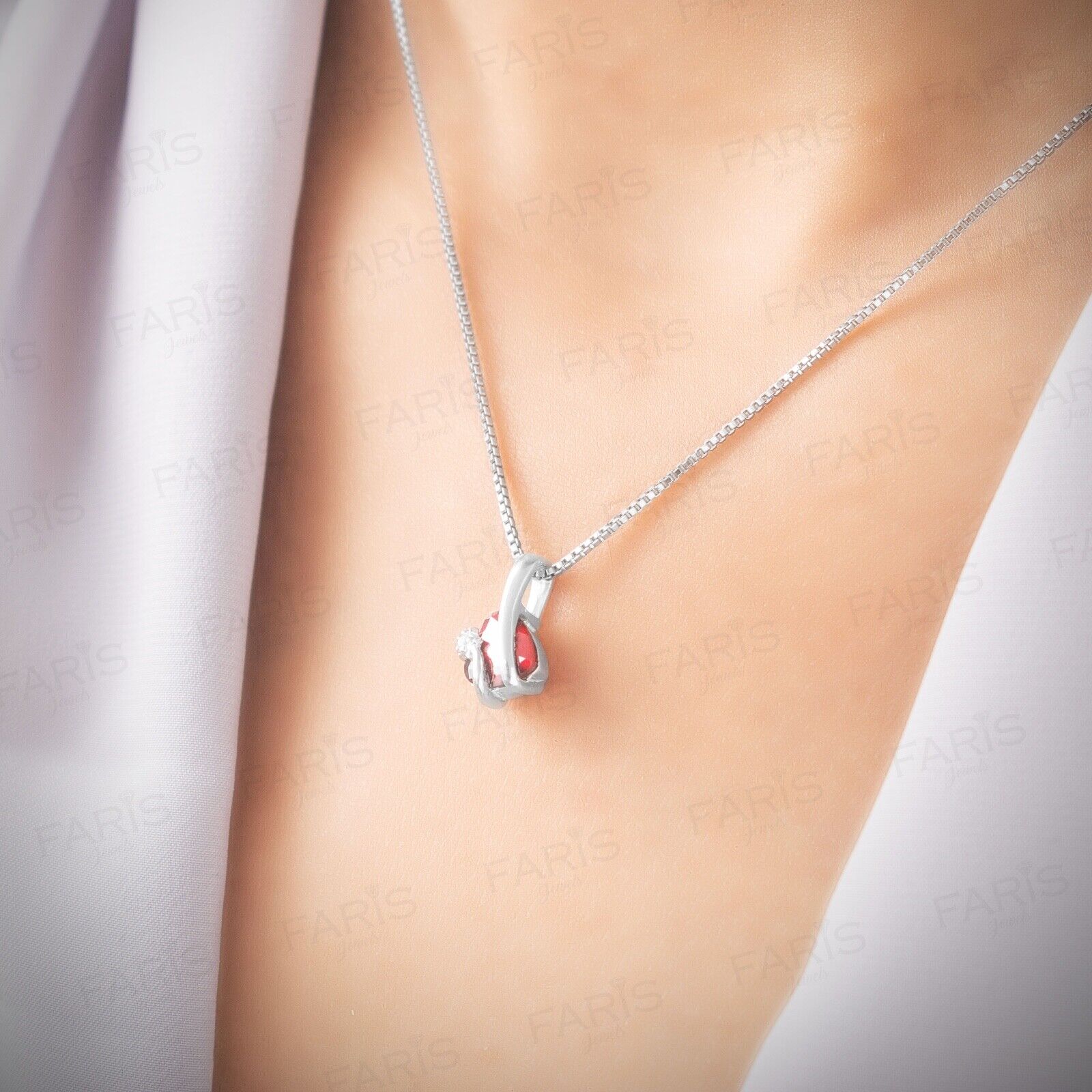 Red Garnet Gemstone Pendant and Earring Set Wrapped Heart Love Gift Jewellery