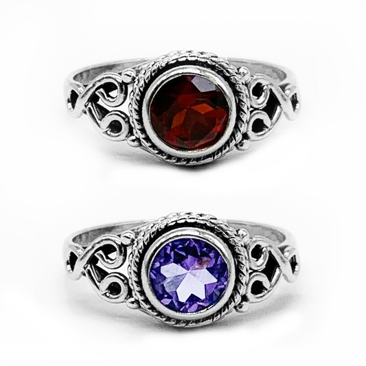 RUBY AMETHYST Gemstone 925 Sterling Silver Ladies Gemstone Ring Jewellery