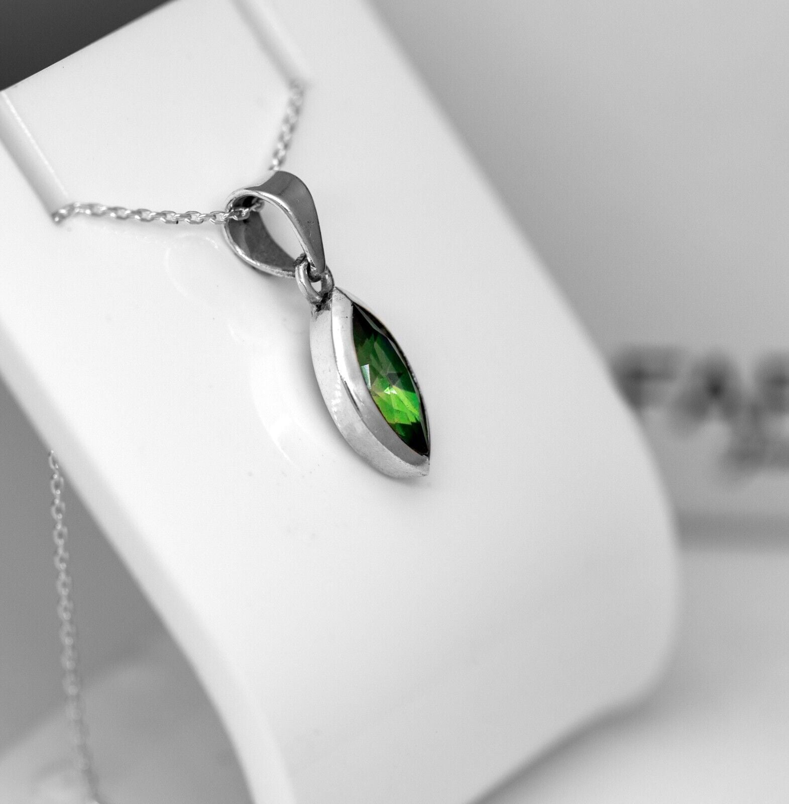 Sterling Silver 925 Marquise Cut Mystic Topaz Pendant Necklace Ladies Jewellery