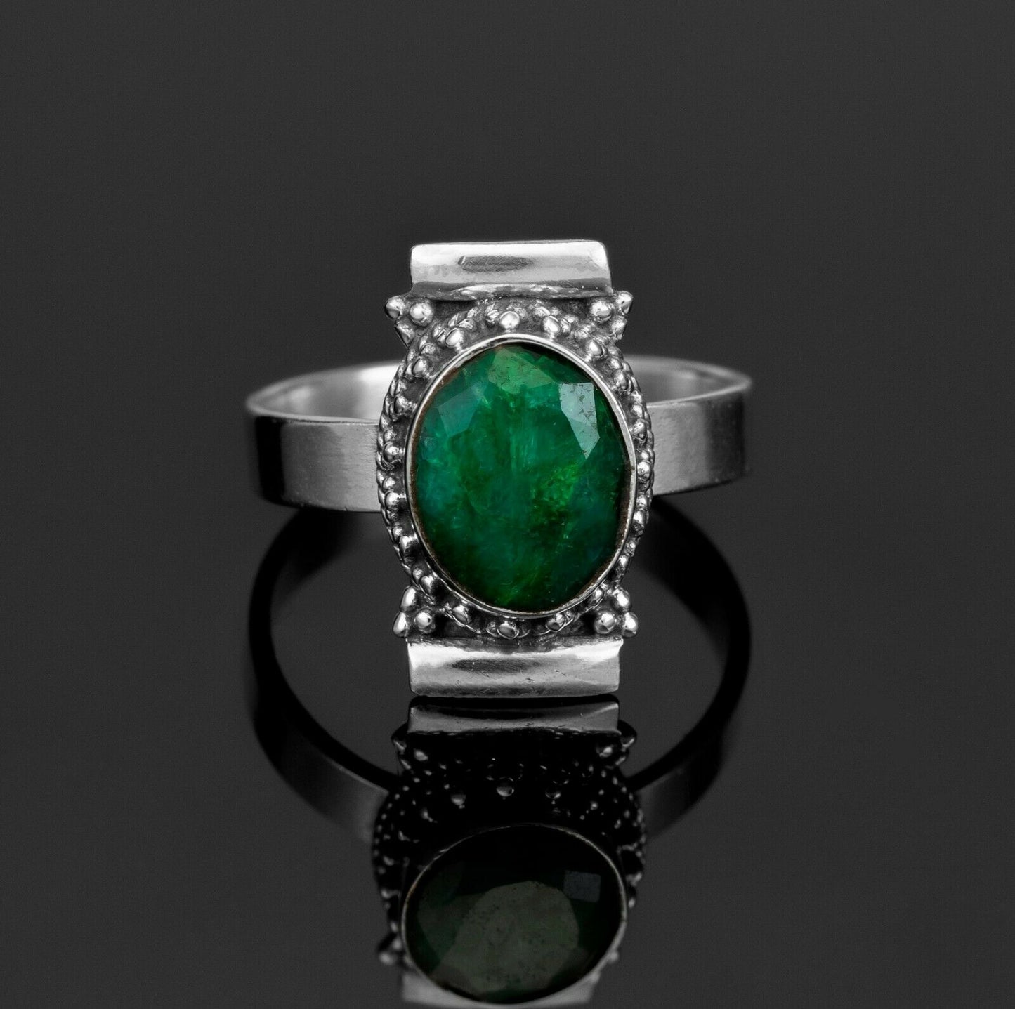 Sterling Silver EMERALD MOONSTONE ONYX RUBY TURQUOISE Ladies Ring Jewellery Gift - Faris Jewels