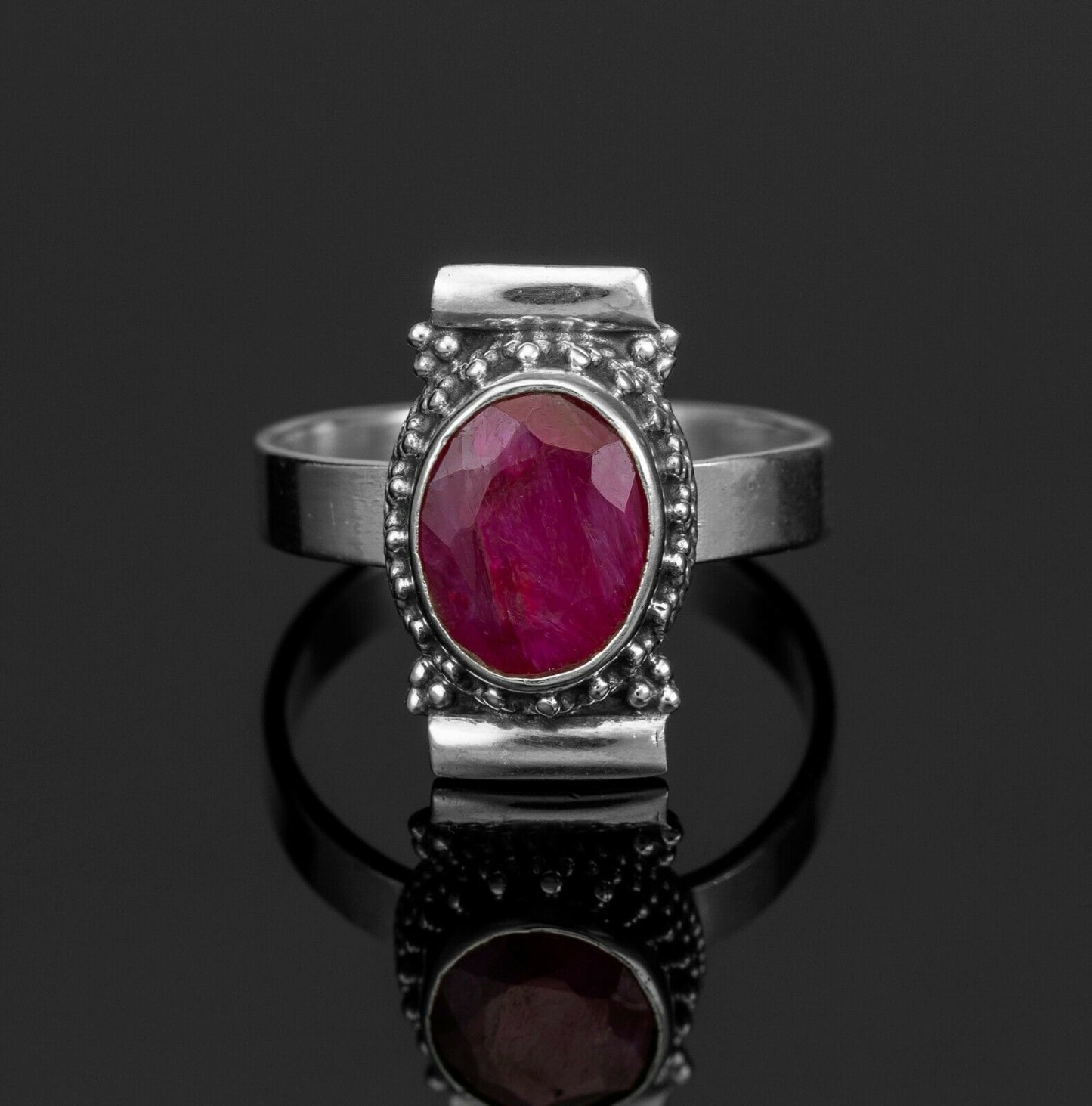 Sterling Silver EMERALD MOONSTONE ONYX RUBY TURQUOISE Ladies Ring Jewellery Gift - Faris Jewels